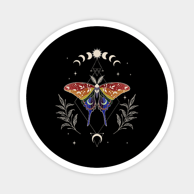 Rainbow Luna Moth LGBT Gay Pride Flag Magnet by Psitta